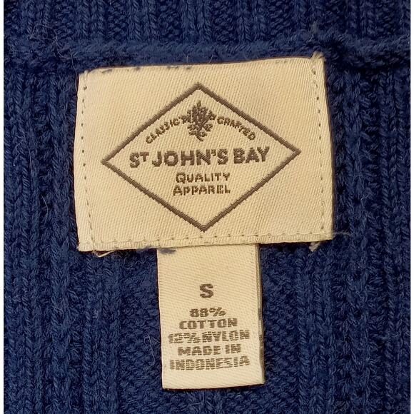 St.John's Bay Sweater S Women's Short Sleeve Pullover Blue Cable Knit - Picture 3 of 5
